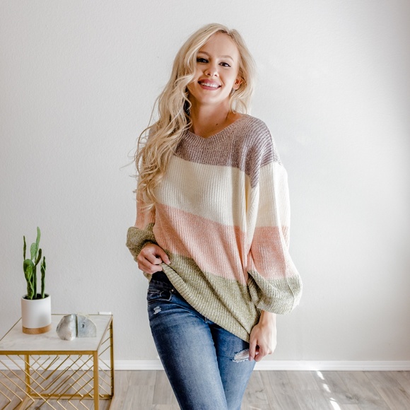 Urban Socialite Sweaters - 'Sweetie' Striped Sweater